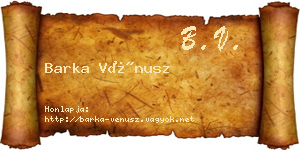 Barka Vénusz névjegykártya